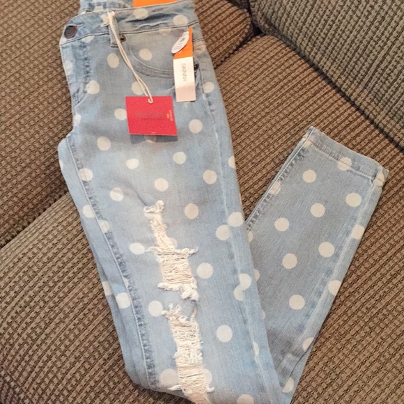 Mossimo light blue polka do jeans - Picture 2 of 3